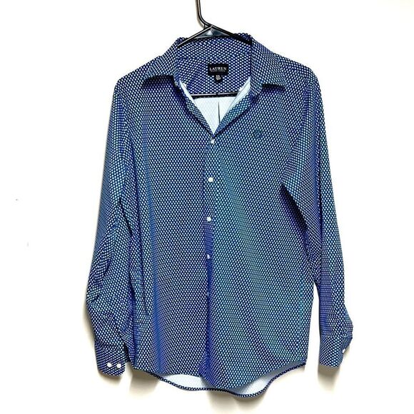 New Ralph Lauren Black Label Blue Button Front Logo Chest Dress Shirt Boys Sz 20 - Picture 1 of 6